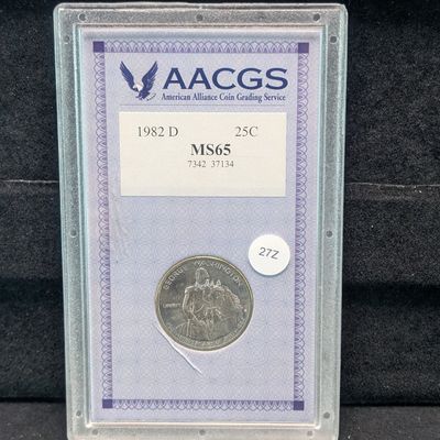 1982-D George Washington 250th Anniversary of Birth Half Dollar AACGS MS65 - Cracked & Company Mislabeled Slab
