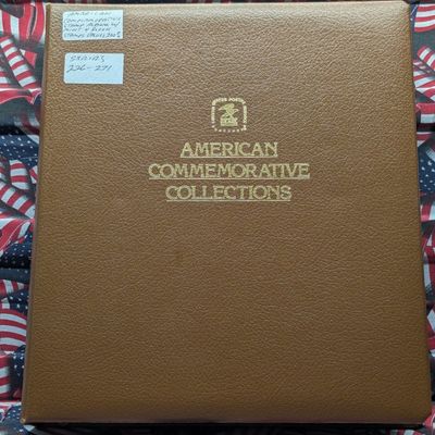 American Commemorative Collection Stamp Album With Four Block Stamps, All Mint, Original Gum, Never Hinged