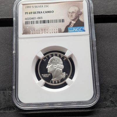1997-S Washington 90% Silver Quarter NGC PF 69 ULTRA CAMEO