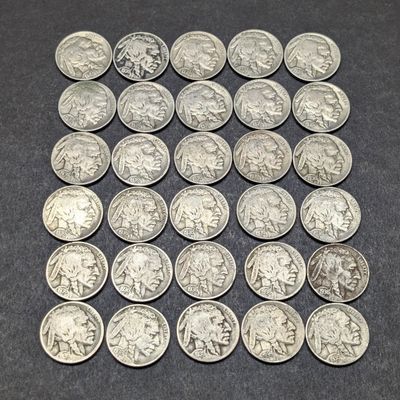 (30) 1936 Indian Head Buffalo Nickels
