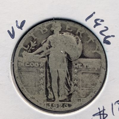 1926 Standing Liberty 90% Silver Quarter - 100 Years Old!