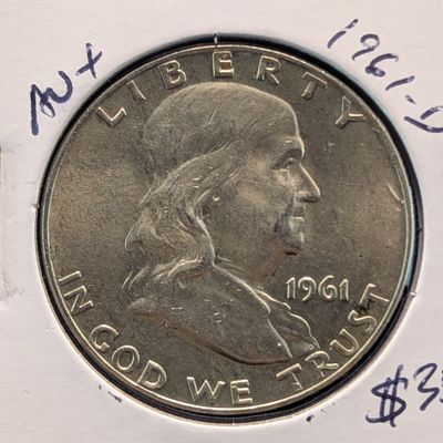 1961-D Franklin 90% Silver Half Dollar - Vietnam War Era!