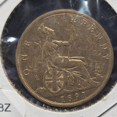 1891 Great Britain Penny - Scarce Date