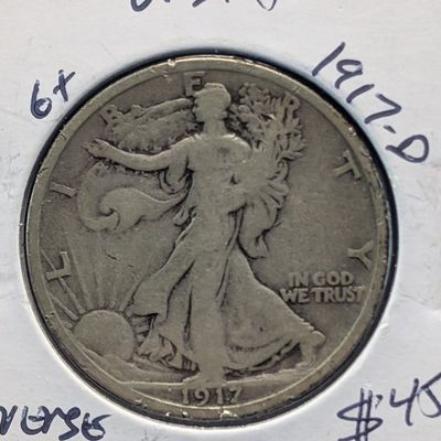 1917-D Walking Liberty 90% Silver Half Dollar - Better Teen Date!