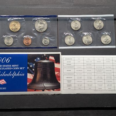 2006-P Only U.S. Mint Uncirculated Coin Set with State Quarters and Sacagawea Dollar In OGP w/ COA