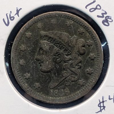 1838 Matron Liberty Head Large Cent - 188 Years Old!