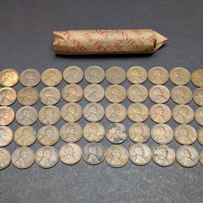 Roll of (50) Mixed Date Lincoln Wheat Cents