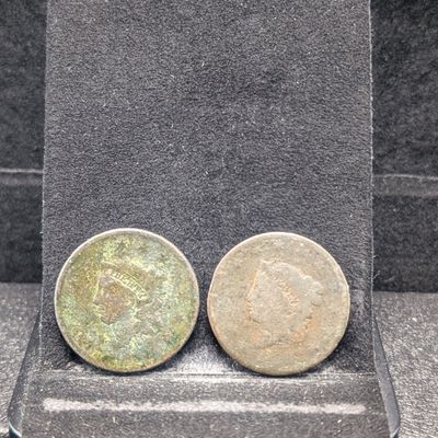 (2) No Date Matron Head Large Cents
