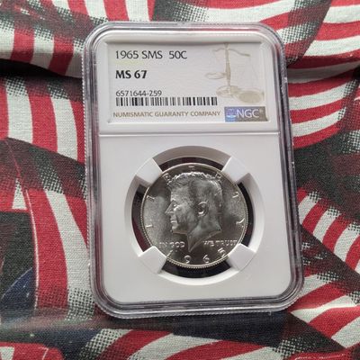 1965 SMS Kennedy 40% Silver Half Dollar NGC MS67