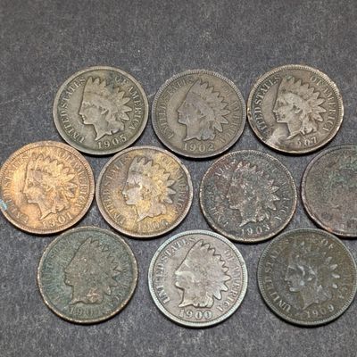 1900-1909 Indian Head Cents - Consecutive Dates