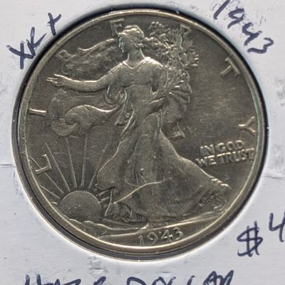 1943 Walking Liberty 90% Silver Half Dollar  - WWII Era!