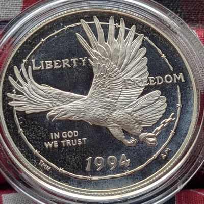 1994-P Prisoner of War Museum Proof 90% Silver Dollar, 26.73 Grams