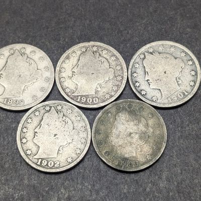 1899-1903 Liberty Head V Nickels - Consecutive Dates