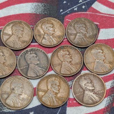 1918, 1919-D, 1920-S, 1923, 1929-S, 1935-P, D, & S, 1937-S and 1940-S Lincoln Wheat Cents