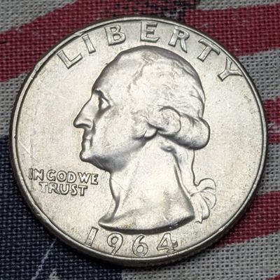 1964-D Washington Quarter, (BU) 90% Silver, 62 Years old