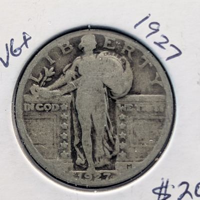 1927 Standing Liberty 90% Silver Quarter - Almost 100 Years Old!