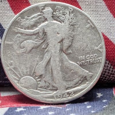 1942 Walking Liberty Half Dollar, (WWII ERA) 90% Silver, 84 Years old