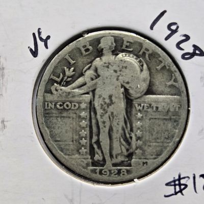 1928 Standing Liberty 90% Silver Quarter - 97 Years Old!