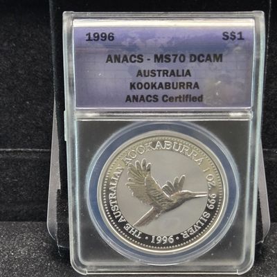 1996 Australian Kookaburra .999 Silver $1 Coin ANAC MS70 DCAM