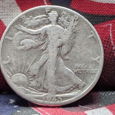 1945 Walking Liberty Half Dollar, (WWII ERA) 90% Silver, 81 Years old