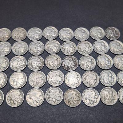 (40) 1930-1937 Indian Head Buffalo Nickels
