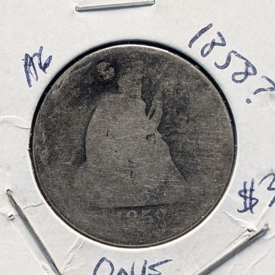 1858 Seated Liberty 90% Silver Quarter - Almost 170 Years Old!