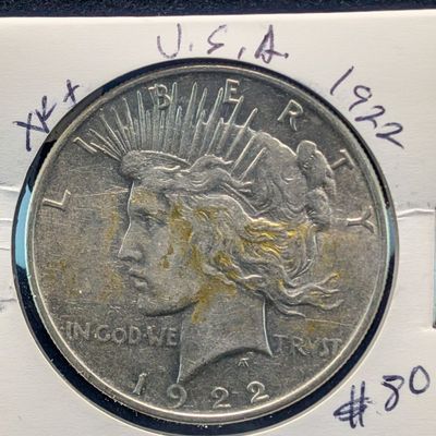 1922 Peace 90% Silver Dollar