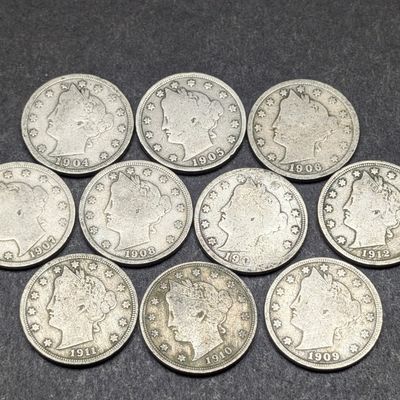 1903-1912 Liberty Head V Nickels - Consecutive Dates