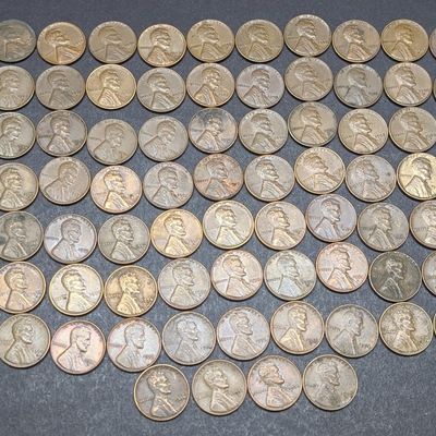 (100+) 1954-1958 Lincoln Wheat Cents