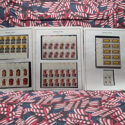 Six Assorted U.S. Plate Block Of Stamps, All Mint, Original Gum, Never Hinged
