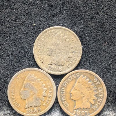 1897, 1898, & 1899 Indian Head Cents