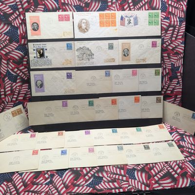 1938 Complete Set 1/2 Cent To 50 Cent Presidential Series First Day Covers