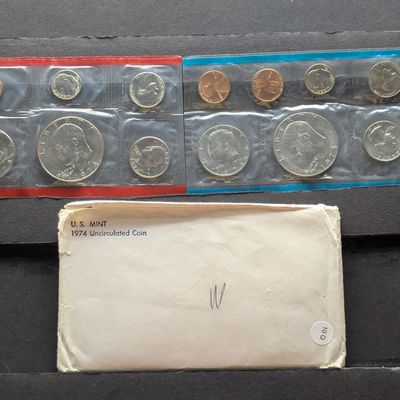 1974 P&D Unc. U.S. Mint Coin Set in OGP - Includes "S" Mint Mark Cent