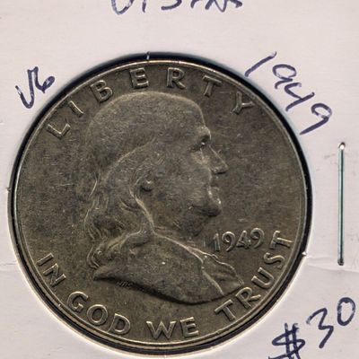 1949 Franklin 90% Silver Half Dollar - Post WWII Era!