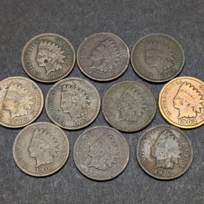 1900-1909 Indian Head Cents - Consecutive Dates