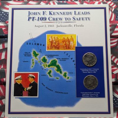 1983 P&D Kennedy Half Dollars With Stamp