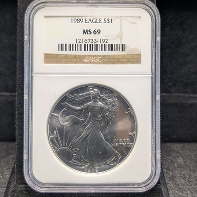 1989 American Silver Eagle 1 Troy Oz. .999 Silver NCG MS 69