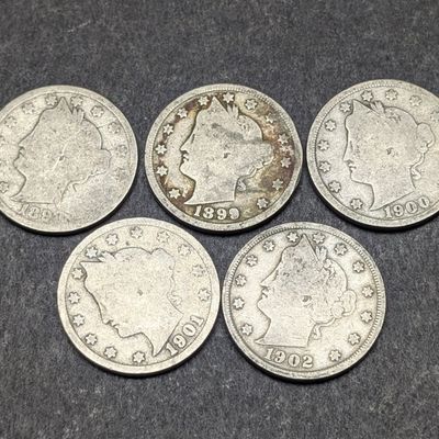 1898-1902 Liberty Head V Nickels - Consecutive Dates