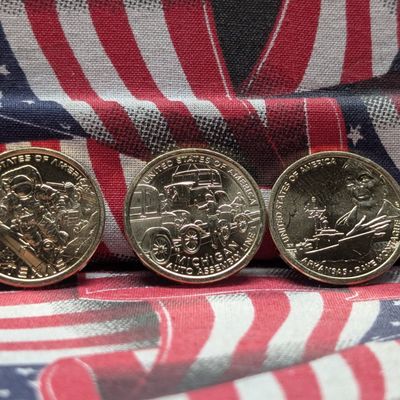 (3) 2025-D Uncirculated Innovation Dollars, Michigan, Arkansas, & Texas