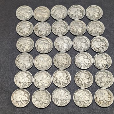 (30) 1936 Indian Head Buffalo Nickels - Mixed Mint Marks