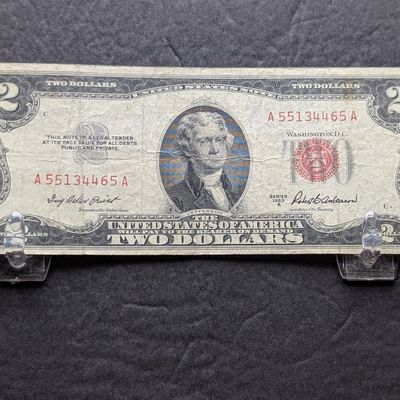 1953 A Series $2 Red Seal Banknote