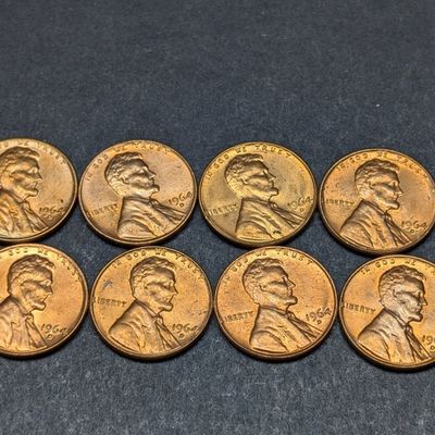 (8) 1964-D Lincoln Memorial Cents - Uncirculated