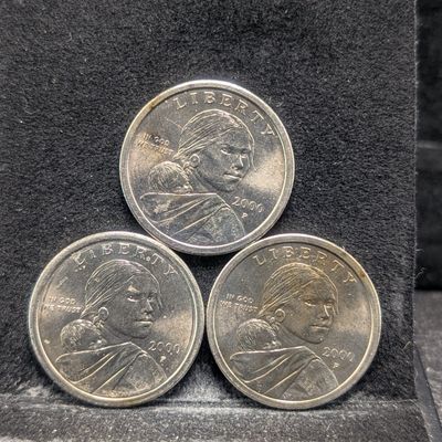 (3) 2000-P Sacagawea Dollars