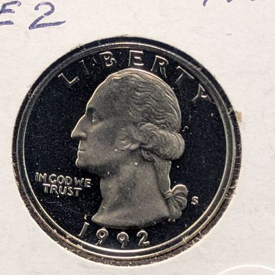 1992-S Type 2 "Clad Proof" Washington Quarter