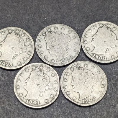 1898-1902 Liberty Head V Nickels - Consecutive Dates
