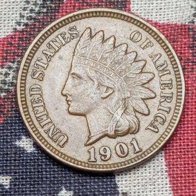 AU+ - 1901 Indian Head Cent