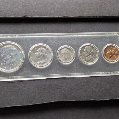 1964 U.S. Year Coin Set in Whitman Case - Includes (3) 90% Silver Coins