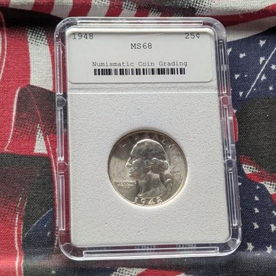 1948 Washington 90% Silver Quarter - NCG Cert. MS68 - (NOT NGC)