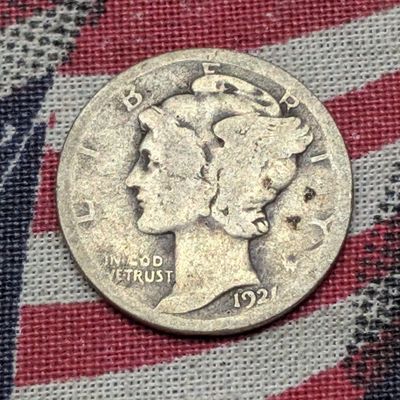 1921 Mercury 90% Silver Dime
