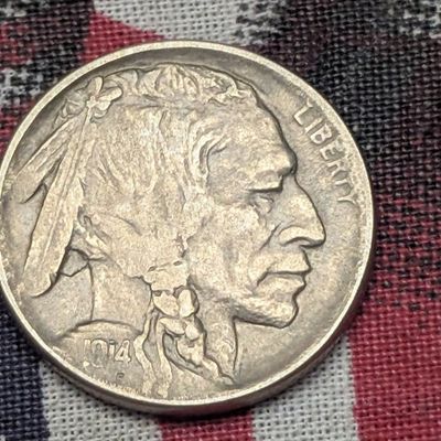 1914-D Indian Head Buffalo Nickel - AU - KEY DATE!